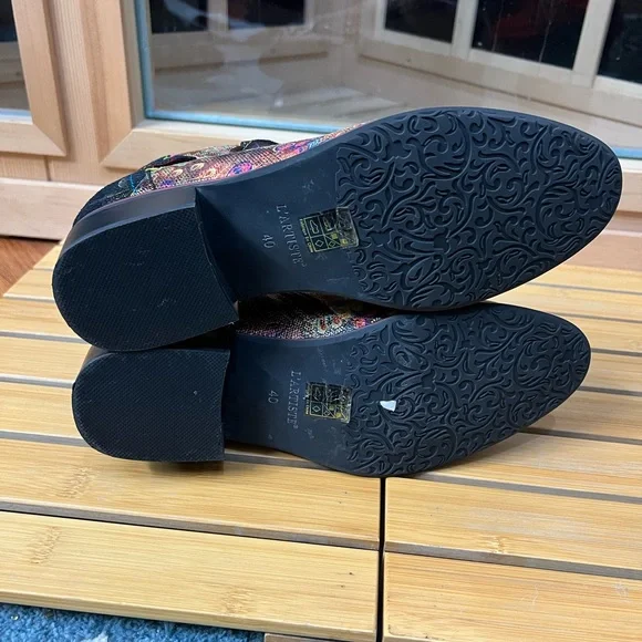 Spring Step L’ Artiste Multicolor Paisley women’s Boots size 40 - Picture 10 of 10